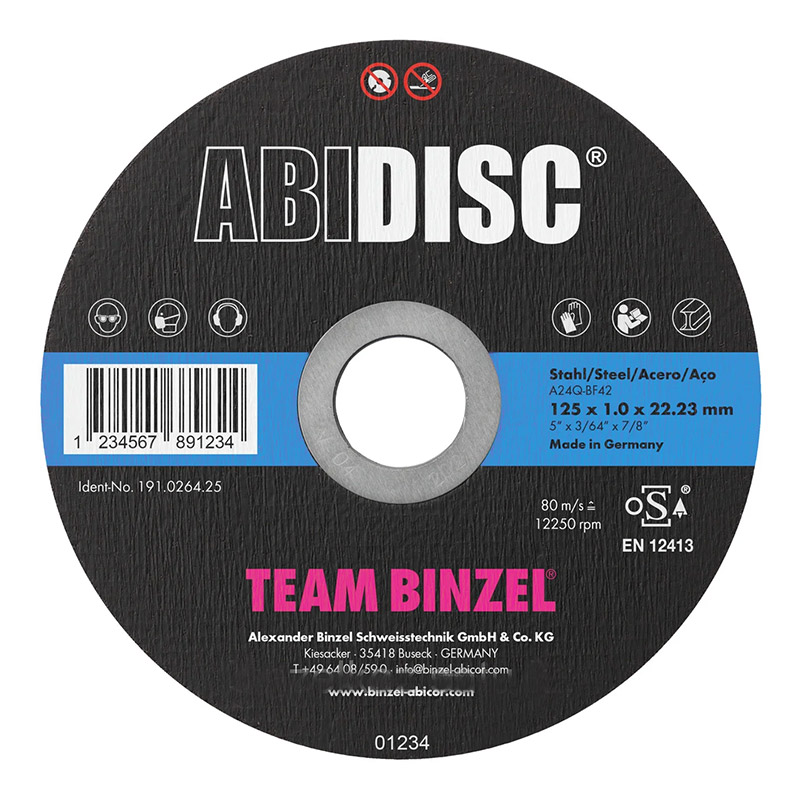 BINZEL ΔΙΣΚΟΣ ΚΟΠΗΣ INOX ABIDISC BINZEL ΔΙΣΚΟΣ ΚΟΠΗΣ INOX ABIDISC