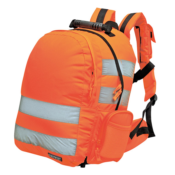 B904ORR.jpg PORTWEST QUICK RELEASE HI-VIS RUCKSACK B904