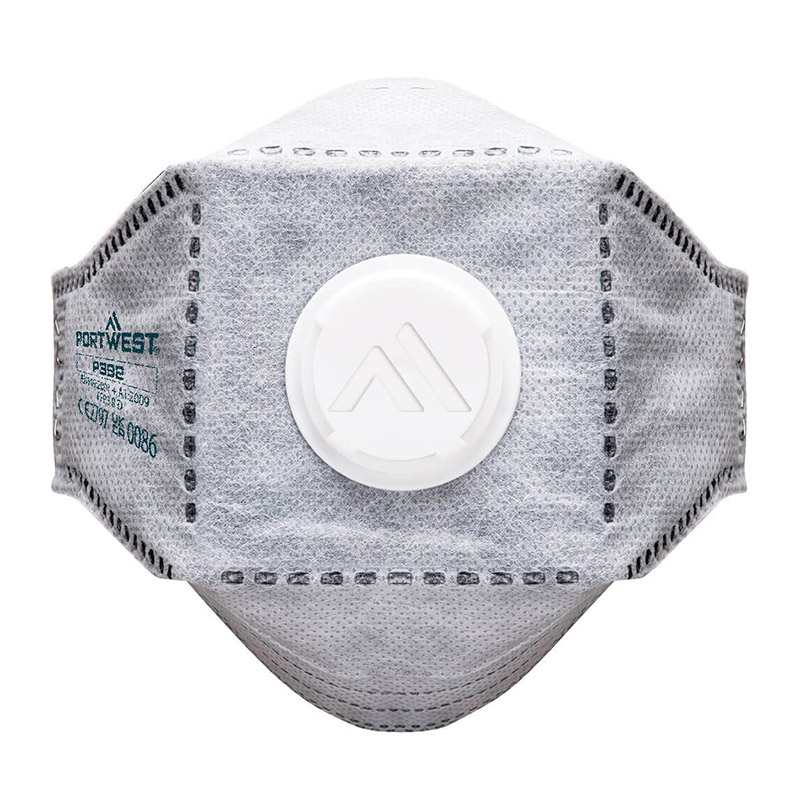 P392-01.jpg PORTWEST VALVED CARBON RESPIRATOR MASK FFP3 P392 10pcs