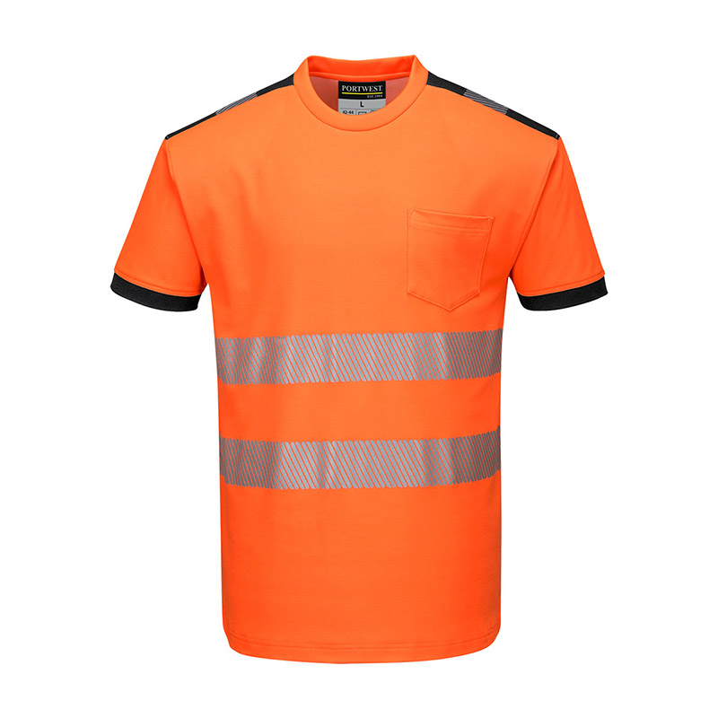 T181OBR PORTWEST HIGH VISIBILITY COTTON COMFORT T-SHIRT T181 – PW3